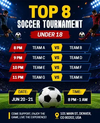 Top 8 Soccer Tournament Event Flyer Template