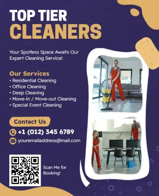 Top Tier Cleaning Services Promotion Flyer Template