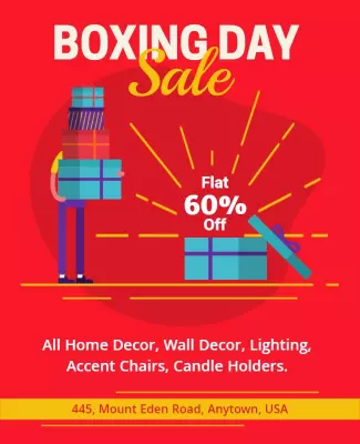 Torch Red Boxing Day Flyer Template
