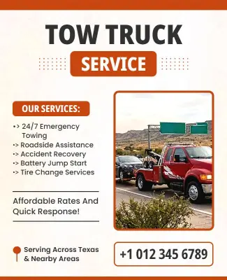 Tow Truck Services Poster Template