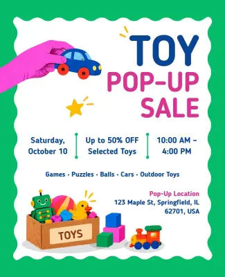 Toy Pop-up Sale Event Flyer Template