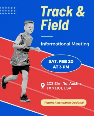 Track and Field Informational Meeting Flyer Template