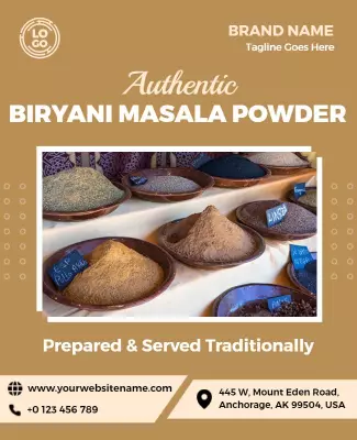 Traditional Authentic Biryani Masala Powder Poster Template