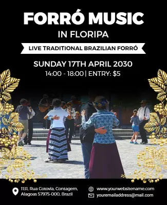 Traditional Brazilian Forro Music Event Flyer Template