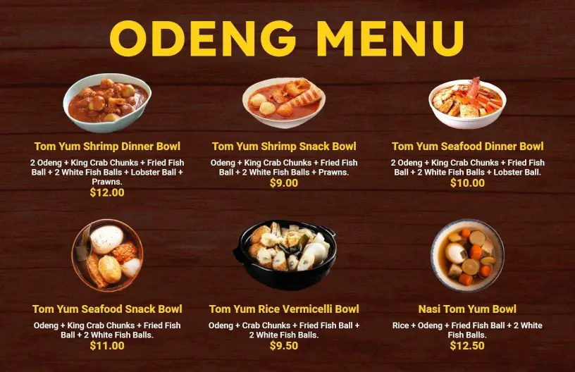 Traditional Brown Odeng Bowl Menu Template