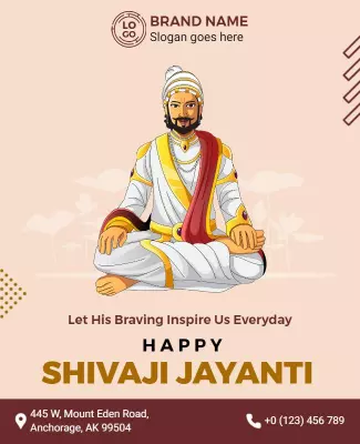 Traditional Celebratory Shivaji Jayanti Greeting Poster Template