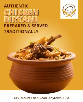 Traditional Chicken Biryani Culinary Experience Poster Template