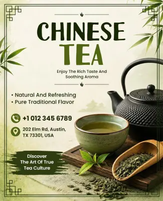 Traditional Chinese Tea Culture Promotional Flyer Template