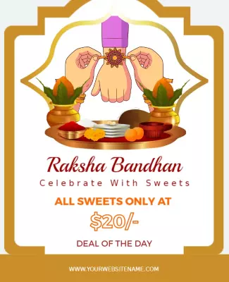Traditional Festive Raksha Bandhan Celebration Poster Template