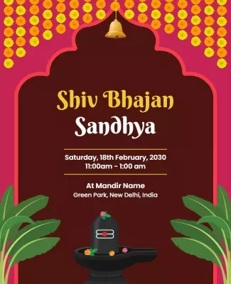 Traditional Festive Shiv Bhajan Sandhya Celebration Poster Template
