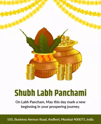 Traditional Festive Shubh Labh Panchami Celebration Poster Template