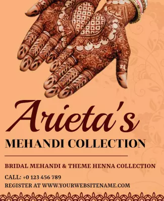Traditional Henna Art Bridal Mehandi Collection Poster Template