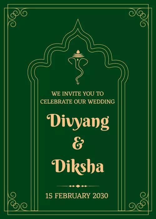 Traditional Indian Wedding Celebration Festivities Invitation Template