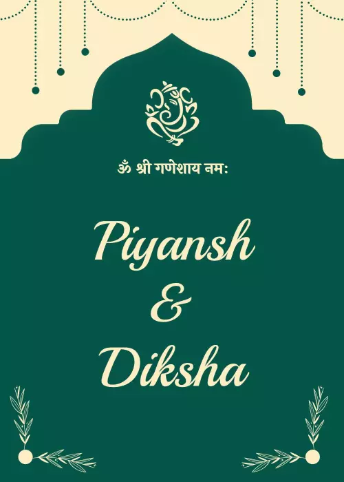 Traditional Indian Wedding Ceremony Celebration Invitation Template