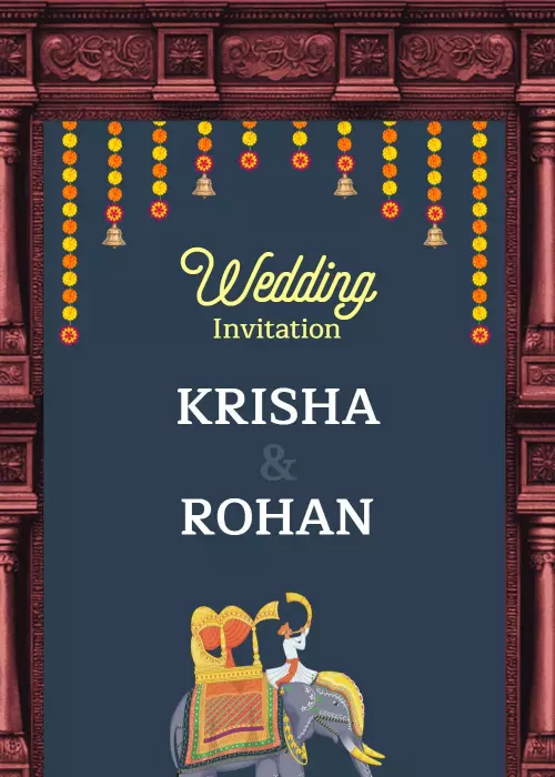 Traditional Indian Wedding Ceremony Elegant Invitation Template