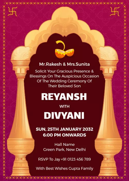 Traditional Indian Wedding Ceremony Invitation Template
