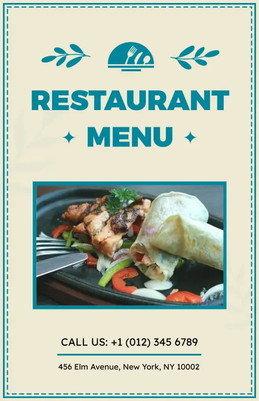 Traditional Italian Cuisine with Pastas and Antipasti Restaurant Menu Template