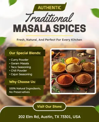 Traditional Masala Spices Advertisement Flyer Template