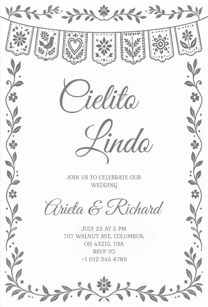 Traditional Mexican Wedding Event Invitation Template