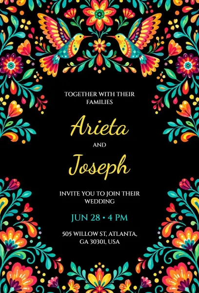 Traditional Mexican Wedding Invitation Template