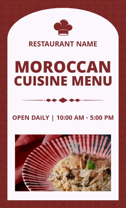 Traditional Moroccan Cuisine Restaurant Menu Template