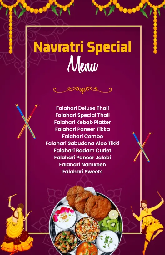 Traditional Navratri Festival Falahari Menu Template