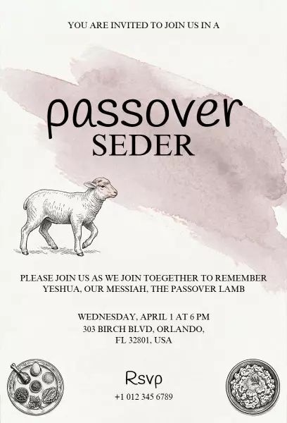 Traditional Passover Seder Family Celebration Invitation Template