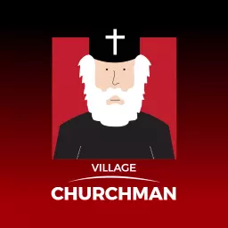 Traditional Red and Black Village Churchman Character Logo Template