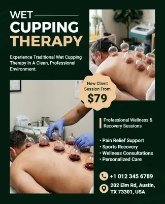 Traditional Wet Cupping Therapy Flyer Template