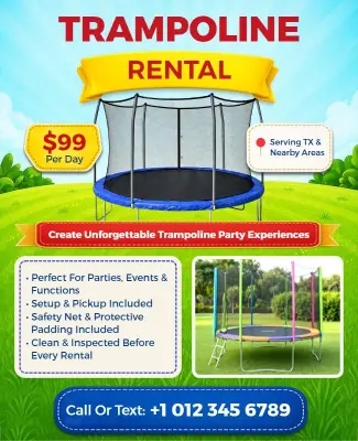 Trampoline Rental Services Flyer Template