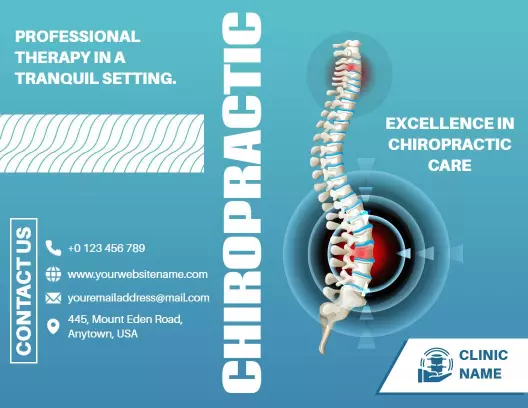 Tranquil Blue Chiropractic Care and Spinal Treatment Brochure Template