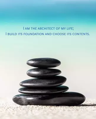 Tranquil Blue Serenity Meditation Stones Poster Template