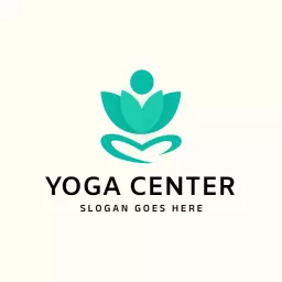 Tranquil Green Lotus Design Representing Yoga Wellness Logo Template