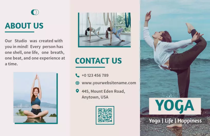 Tranquil Green Yoga Studio Membership and Classes Brochure Template