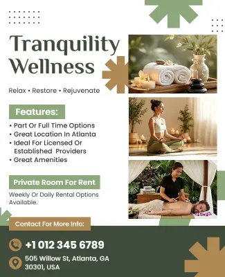 Tranquility Wellness and Spa Services Promotional Flyer Template