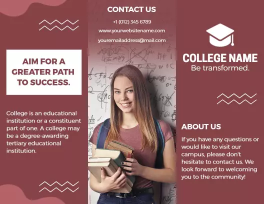 Transformative College Educational Pathways Enrollment Brochure Template
