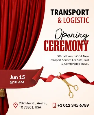 Transport Service Opening Ceremony Poster Template
