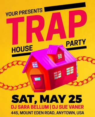 Trap House Music Party Flyer Template