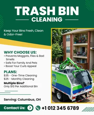 Trash Bin Cleaning Service Poster Template
