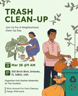 Trash Cleanup Event Poster Template