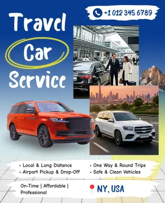 Travel Car Service Advertisement Poster Template