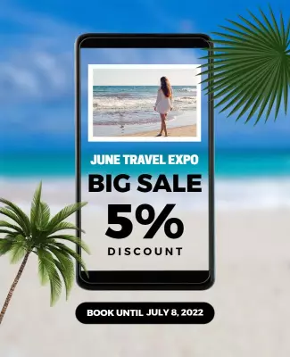 Travel Expo Beach Sale Flyer Template