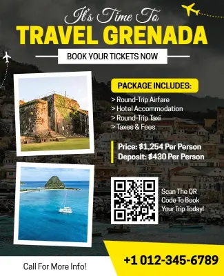 Travel Grenada Tourism Package Flyer Template