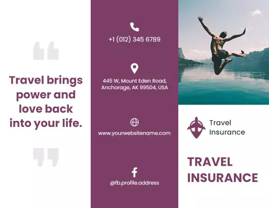 Travel Insurance Protection and Coverage Services Brochure Template