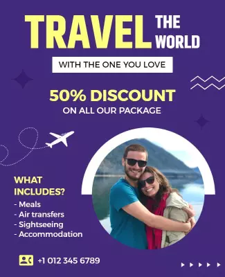 Travel Package Discount Offer Flyer Template