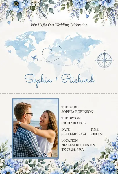 Travel Passport Wedding Invitation Template
