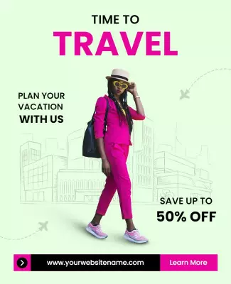 Travel Promotion Vacation Savings Flyer Template