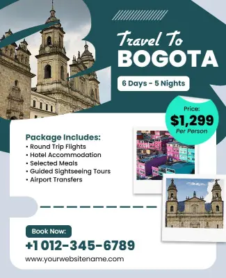 Travel to Bogota Marketing Flyer Template