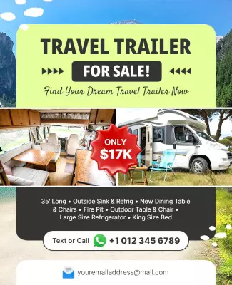 Travel Trailer Sale Promotional Flyer Template