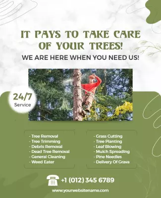 Tree Care and Maintenance Service Flyer Template